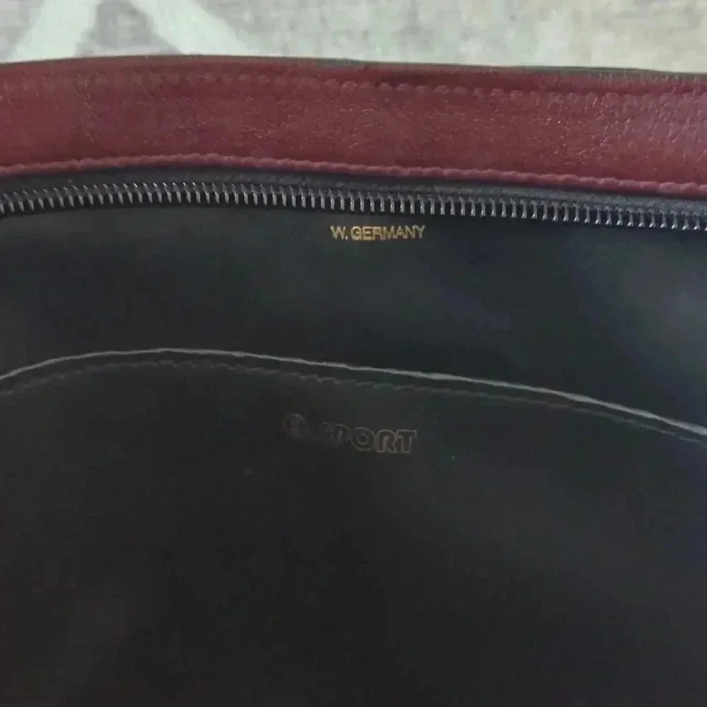 GoldPfeil Burgundy Leather Clutch Zipper Closure Vintages W. Germany - Picture 12 of 12
